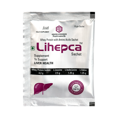 Lihepca Sachet With Whey Protein & Amino Acids | Orange Flavour | Sugar Free & Gluten Free