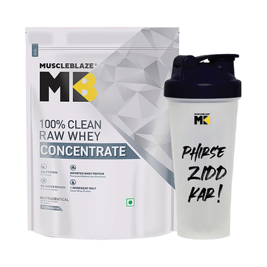 MuscleBlaze Raw Whey Protein | | Light & Clean Protein | Easy To Digest Powder With Shaker 650ml Unflavored