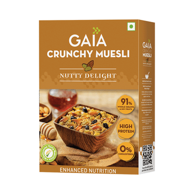 GAIA With Vitamins, Minerals, High Protein & Fibres For Nutrition | Crunchy Muesli Nutty Delight