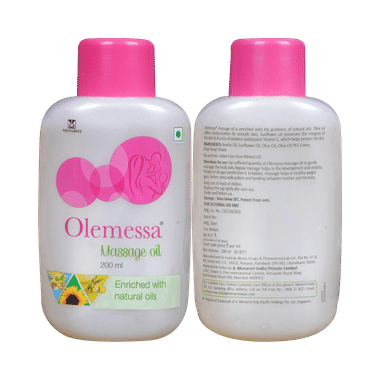 Olemessa Massage Oil With Olive Oil, Sunflower Oil & Vitamin E