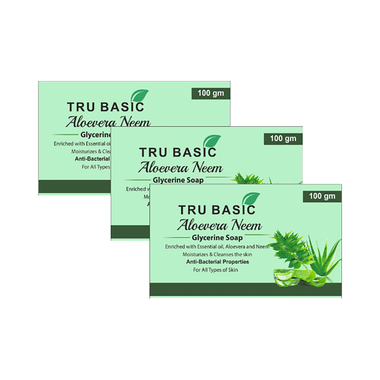 Tru Basic Aloevera Neem Glycerine Soap (100gm Each)