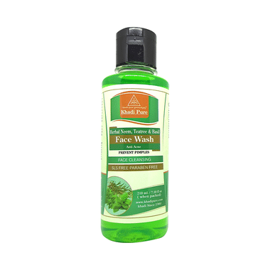 Khadi Pure Herbal Neem, Teatree And Basil Face Wash SLS-Paraben Free