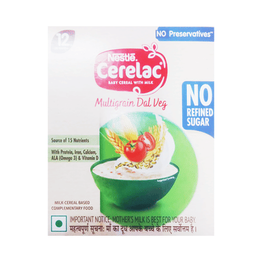 Nestle Cerelac Baby Food Cereal | No Preservative | No Refined Sugar | Multigrain Dal Veg 12 to 24 Months