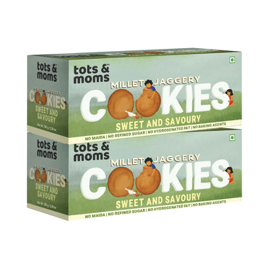 Tots and Moms Millet Jaggery Cookies (150gm Each) Sweet & Savory