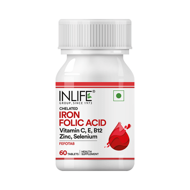 Inlife Iron Folic Acid Supplement | With Vitamins, Zinc & Selenium | For RBC Formation | Tablet