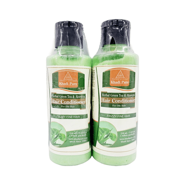 Khadi Pure Herbal Green Tea & Aloevera Hair Conditioner (210ml Each)
