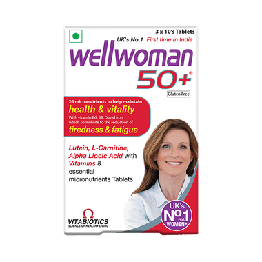 Wellwoman 50+ Health Supplement for Women | Reduces Tiredness & Fatigue | Gluten free Tablet