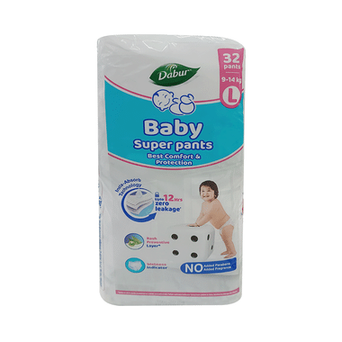 Dabur Baby Super Pants with Aloe Vera, Shea Butter & Vitamin E | Size Large