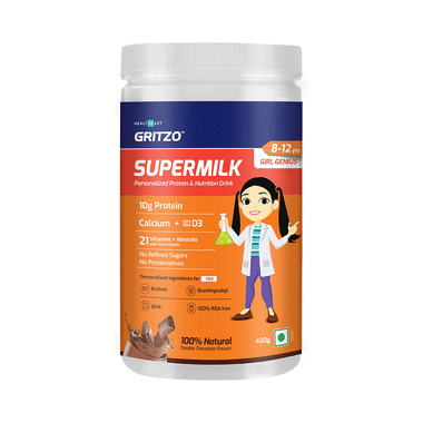 Gritzo SuperMilk Daily Nutrition 8-12 Yrs Girl Genius Double Chocolate