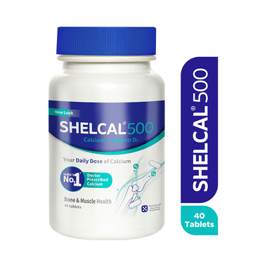 Shelcal 500 Calcium+Vitamin D3 Tablet | For Bones, Joints, Muscles & Immunity