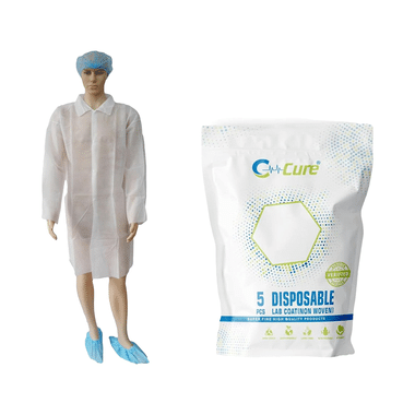 C Cure Disposable Lab Coat White Free Size