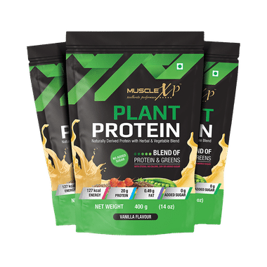 MuscleXP Plant Protein Powder (400gm Each) Vanilla