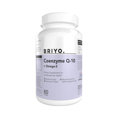 Briyo CoenzymeQ10 Plus Omega 3 Soft Gel With Lycopene & Selenium For Heart Health, Cellular Energy, Antioxidant Support