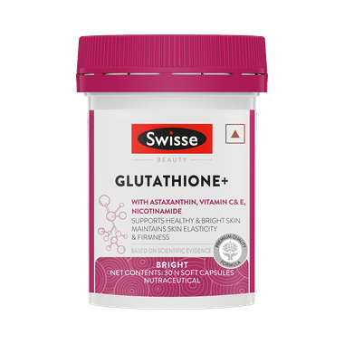 Swisse Glutathione+ Soft Capsule With Astaxanthin, Vitamin C & E, Nicotinamide For Healthy & Bright Skin