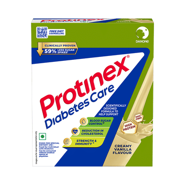 Protinex Diabetes Care Powder | 59% less post meal sugar spikes from day 1 | High protein | High fibre & Clinically proven low GI formula Creamy Vanilla
