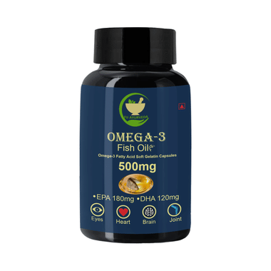 Fij Ayurveda Omega 3 Fish Oil 500mg Soft Gelatin Capsule