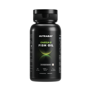 Nutrabay Wellness Omega 3 Fish Oil 1000 Mg | For Healthy Heart, Joints & Skin | Capsule