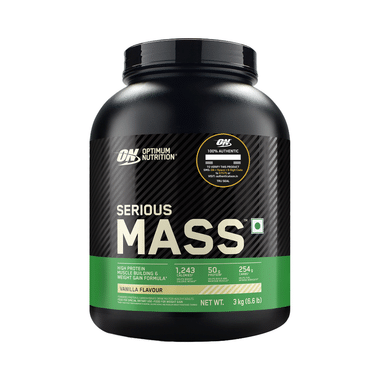 Optimum Nutrition (ON) Serious Mass High Protein For Weight Gain & Muscle Building | Flavour Powder Vanilla