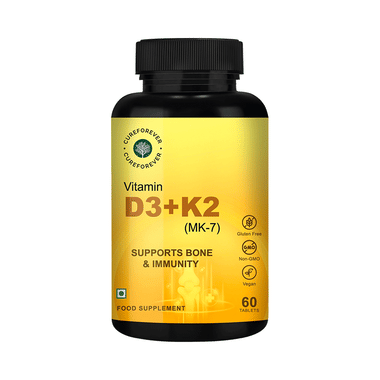 Cure Forever Vitamin D3+K2 (MK 7) Tablet