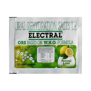 Electral | ORS For Replenishing Body Fluids & Electrolytes | For Stomach Care Shikanji Lime