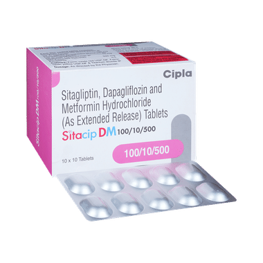 Sitacip DM 10mg/500mg/100mg Tablet