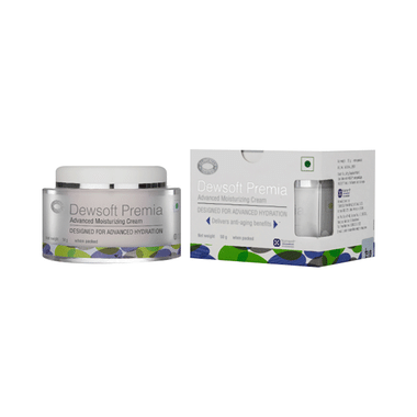 Dewsoft Premia Advanced Moisturising Cream | Non-Comedogenic & Paraben Free Face Care Product | Dermatologically Tested | Derma Care | For Advanced Hydration
