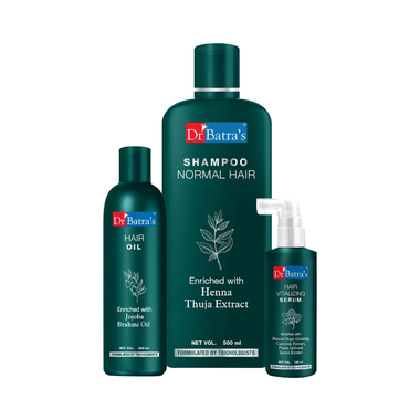 Dr Batra's Combo Pack of Hair Vitalizing Serum 125ml, Hair Oil 200ml and Shampoo 500ml