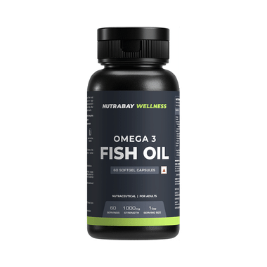 Nutrabay Wellness Omega 3 Fish Oil 1000 Mg | For Healthy Heart, Joints & Skin | Capsule