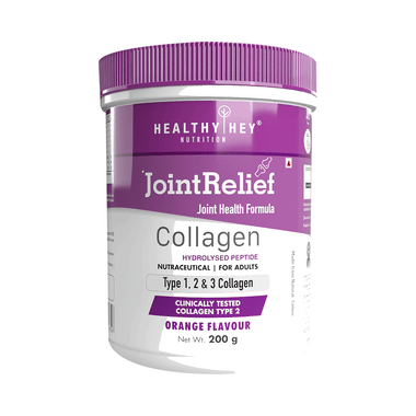 HealthyHey Nutrition Joint Relief With Collagen Type 1, 2 & 3 | Flavour Powder Orange Flavour