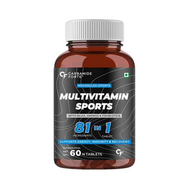 Carbamide Forte Multivitamin Sports | With BCAA, Probiotics & Antioxidants | For Energy, Gut Health, Immunity & Recovery | Tablet