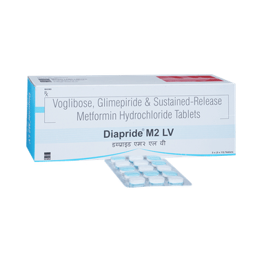 Diapride M2 LV 2mg/500mg/0.2mg Tablet SR