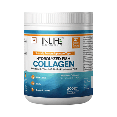 Inlife Japanese Marine Collagen Supplements| Fish Collagen Powder for Skin & Hair Orange