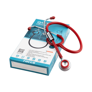 Qanta QA-1010 Stethoscope Focus With Aluminium Anodized Chest Piece Red