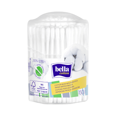 Bella Cotton Buds With Paper Stick Octagonal Box