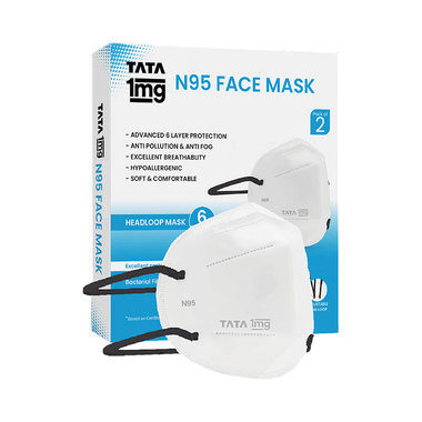 N95-Style Protective Face Mask | 6-Layer Filtration | Secure Head Loop Design | by Tata 1mg