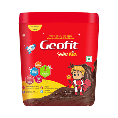 Geofit Kids Protein Powder With DHA,Vitamins & Minerals | Flavour Chocolate