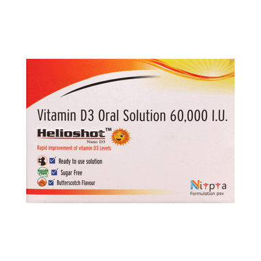 Helioshot Nano D3 Oral Solution (5ml Each) Butterscotch Sugar Free