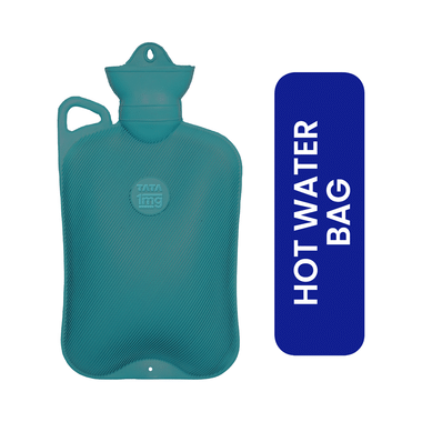 Tata 1mg Hot Water Bag  for Period Cramps & Pain Relief | Leak proof | Long heat retention Teal Blue