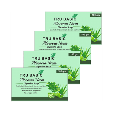 Tru Basic Aloevera Neem Glycerine Soap (100gm Each)