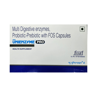 New Unienzyme Pro Capsule | Pre & Probiotic Supplement with FOS | Fortified with Multi-digestive Enzymes