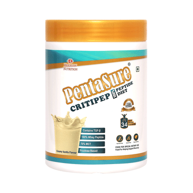 PentaSure Critipep 100% Whey Peptide | Gluten Free | Flavour Powder Creamy Vanilla | With Essential Vitamins | Nutrition Formula