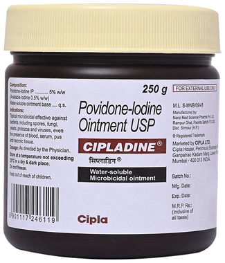 Cipladine Water-Soluble Microbicidal Povidone-lodine Ointment