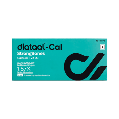 Diataal Cal Tablet Strong Bones | Active Absorbable Calcium + Vit D3 | for Men & Women