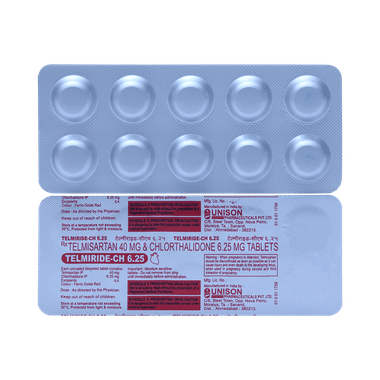 Telmiride CH 40mg/6.25mg Tablet