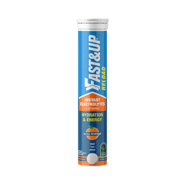 Fast&Up Reload With Instant Electrolytes & Vitamins For Hydration & Energy | Flavour Effervescent Tablet Orange
