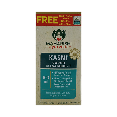 Maharishi Ayurveda Kasni Cough Syrup, Ayurvedic, Non-Drowsy, For Kids, Dry & Chronic Cough Syrup With Kasni Kanth Sudha 30 Tablet Free