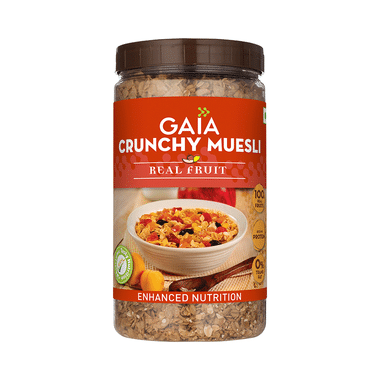 GAIA With Vitamins, Minerals, High Protein & Fibres For Nutrition | Crunchy Muesli Real Fruit