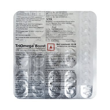 Triomega Boost Softgel Capsule (15 Each)