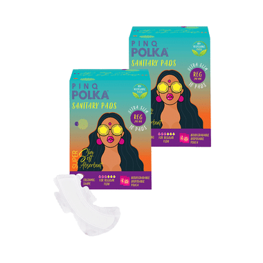 PINQ Polka Sanitary Pads (10 Each) Regular