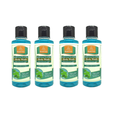 Khadi Pure Herbal Green Tea & Mint Body Wash (210ml Each)